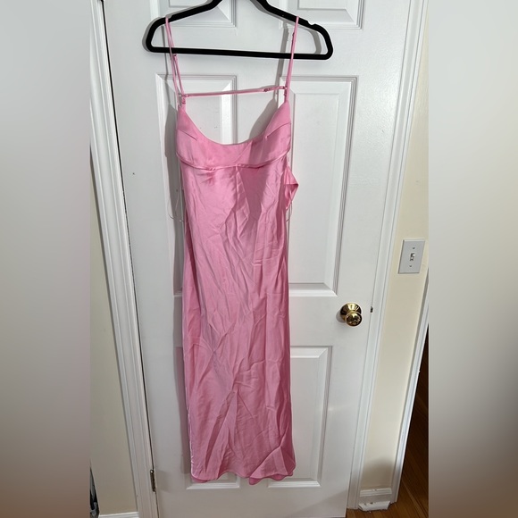 ZARA Satin Effect Cut Out Pink Slip Dress viral - Picture 5 of 14